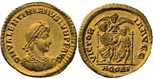 valentinian ii roman coin solidus